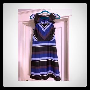 Banana Republic Blue Striped Silk Dress